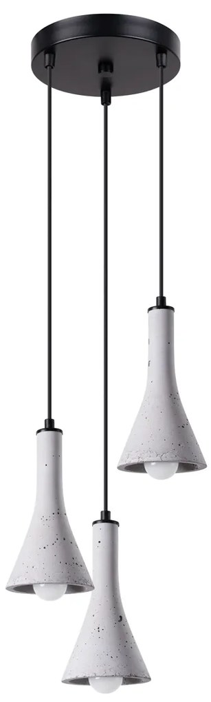 Závesné svietidlo Rea 3p, 3x betónové tienidlo