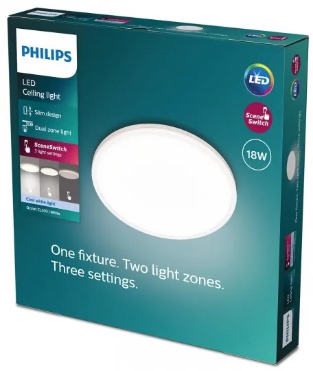 Philips- LED Stmievateľné stropné svietidlo OZZIET SCENE SWITCH LED/18W/230V 4000K
