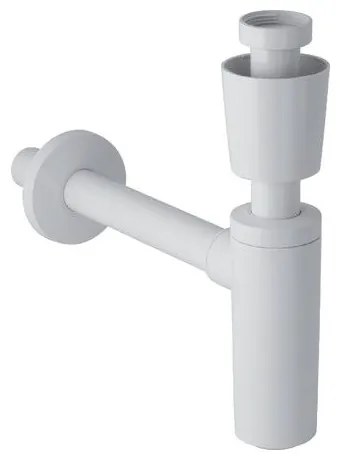 GEBERIT zápachová uzávierka s ponornou rúrou pre umývadlo, s ventilovou rozetou, vodorovný odtok priemer 40 mm, G 1 1/4, alpská biela, 151.035.11.1