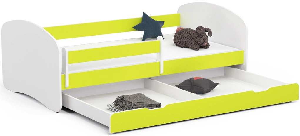 Detská posteľ Pranshi III (limetková) (s matracom). Akcia -19%. Vlastná spoľahlivá doprava až k Vám domov. 1070793