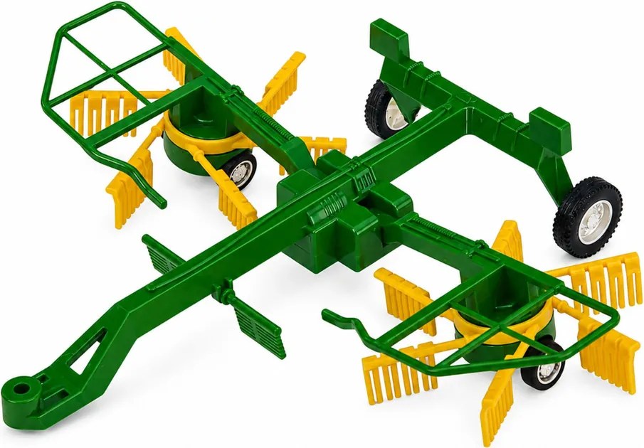 LEAN Toys Poľnohospodársky traktor s hrabacou lištou a farmárom, diaľkovo ovládaný RC, so svetlami, mierka 1:24