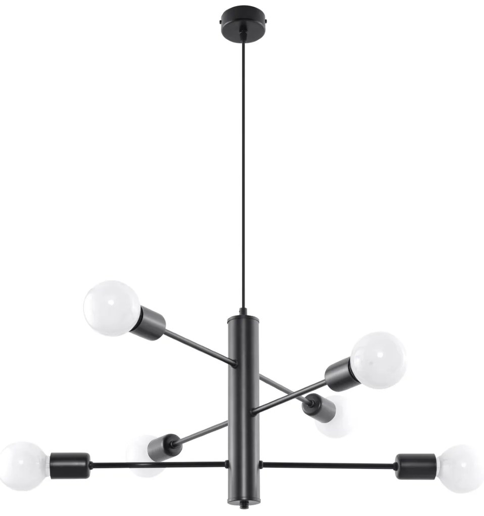 Luster Duomo 6, čierne telo svietidla