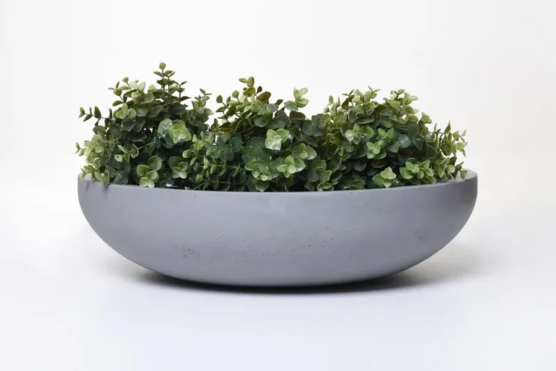 Okrasná miska PLANA, sklolaminát, Ø 54 cm x výška 14 cm, betón design
