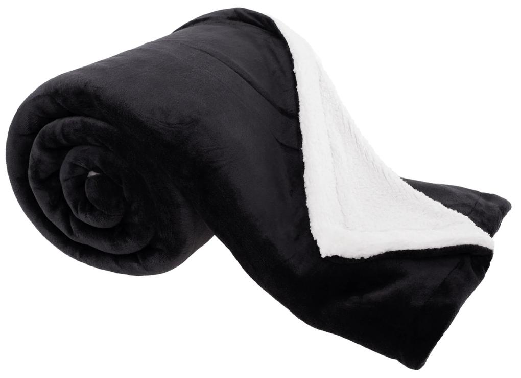 Obojstranná baránková deka, sivá/biela, 200x230cm, ESSENA | BIANO