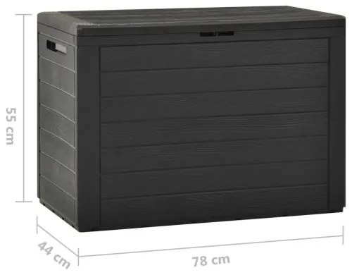 vidaXL Záhradný úložný box antracitový 78x44x55 cm-