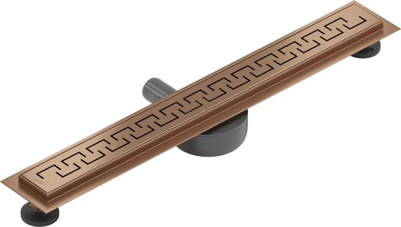 Mexen Flat 360°, lineárny podlahový žľab 70 cm, medená matná, 1C24070-40