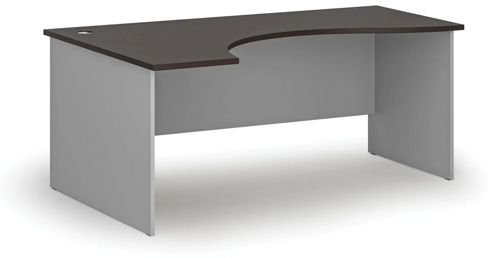 Ergonomický kancelársky pracovný stôl PRIMO GRAY, 1800 x 1200 mm, ľavý, sivá/wenge