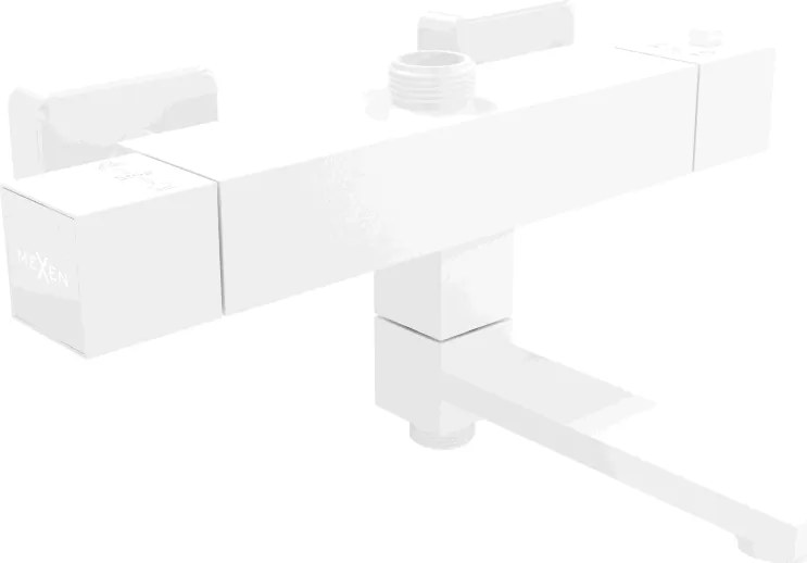 Mexen Cube termostatická vaňová a sprchová batéria, biela - 77910-20