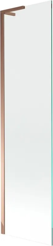 Mexen Next L, 1-krídlová vaňová zástena 50 x 150 cm, 6mm číre sklo, ružové zlato profil, 895-050-000-03-00-60