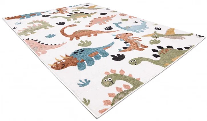 Dywany Łuszczów, Detský kusový koberec Fun Dino cream, 160x220, viacfarebná, detská izba