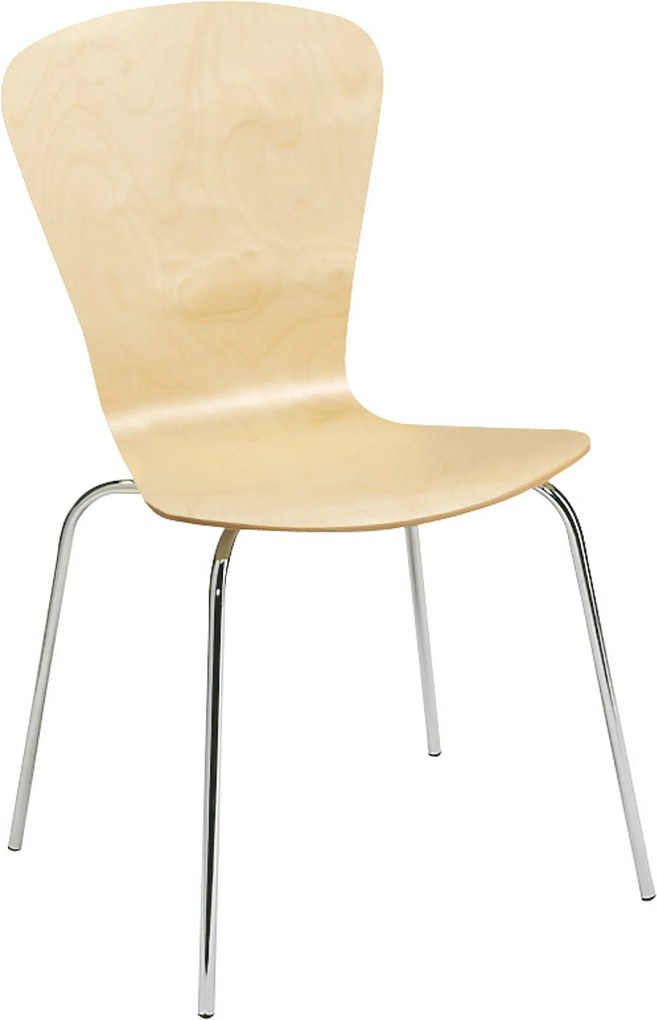 Jedálenská stolička MILLA, breza / chróm