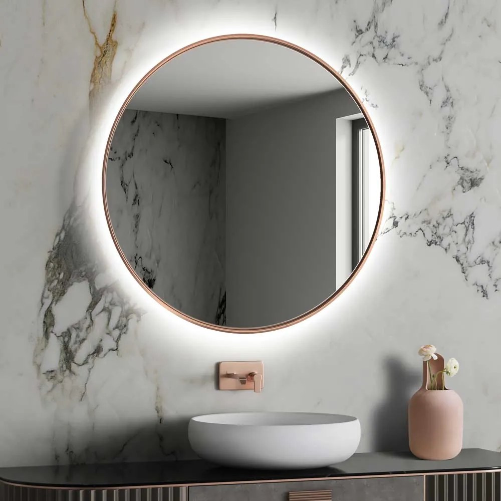 Zrkadlo Scandi Slim LED Copper Rozmer: Ø 140 cm
