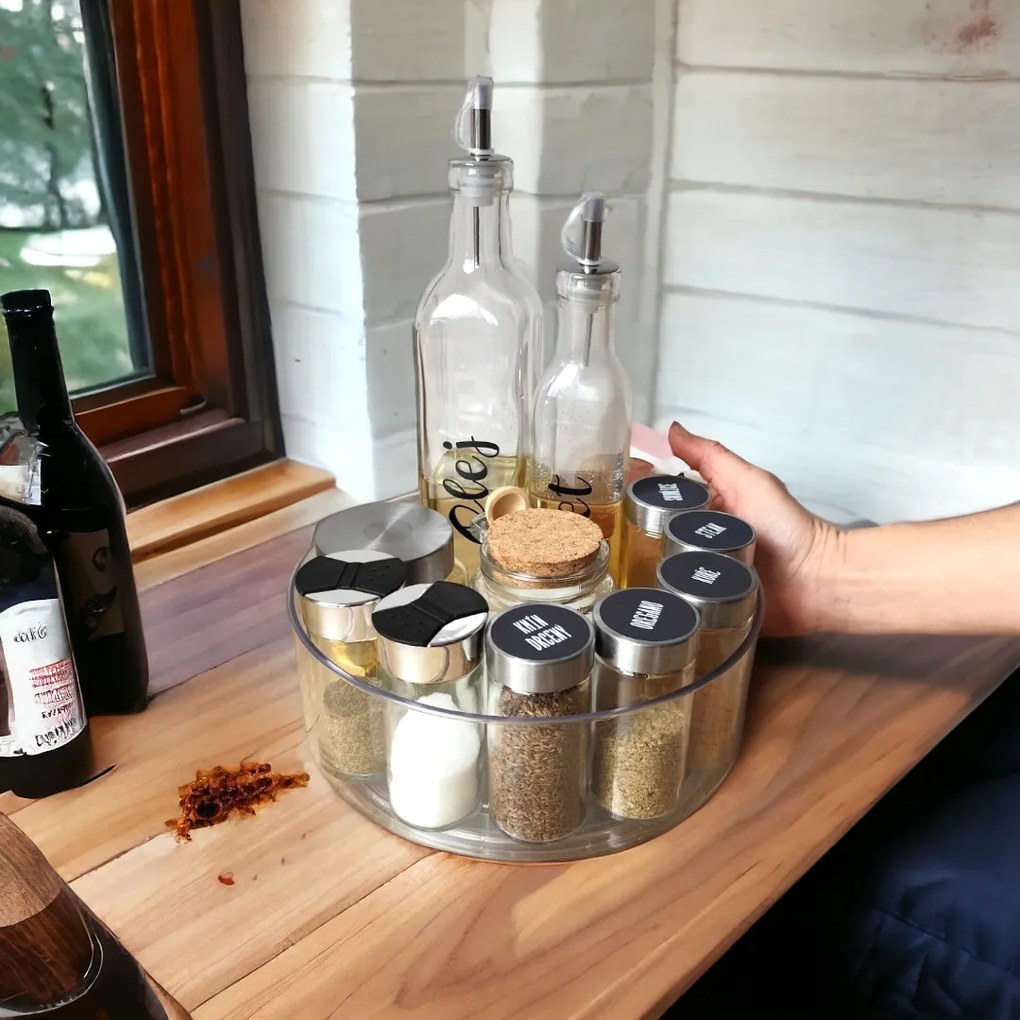 Zeller Present Otočný organizér, Zeller COMPACTA - transparentný, pr. 23 x 9 cm