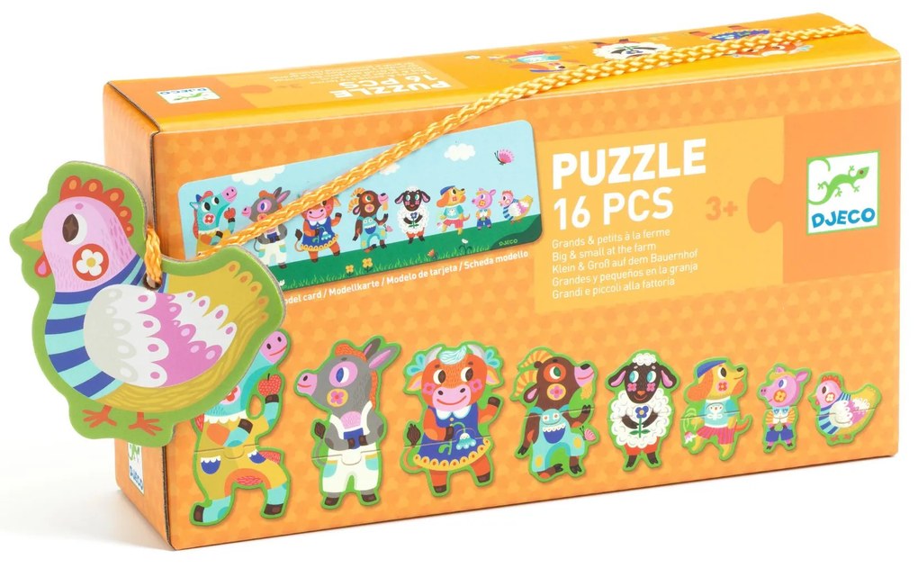 Puzzle Duo - Zvieratá z farmy od najväčšieho po najmenšie