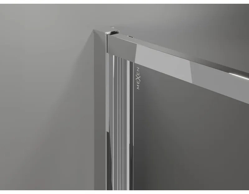 Mexen Exo, sprchovací kút so skladacími dverami 100 x 90 cm, 6mm číre sklo, chrómový profil, 816-100-090-01-00