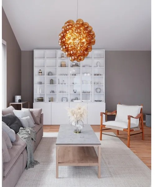 ByRydens 4202230-5512 - Luster na lanku DELUXE 4xE14/5W/230V dymová/hnedá