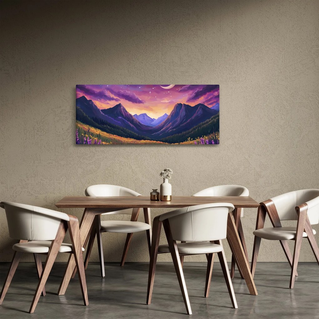 Obraz - Fialová krajina (120x50 cm)