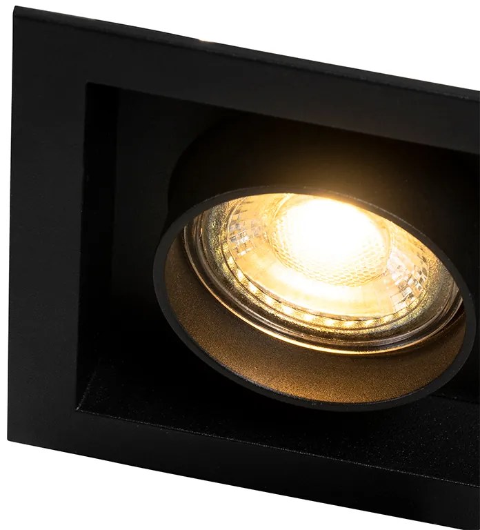 Moderný zapustený reflektor čierny nastaviteľný 3-svetlo - Roof