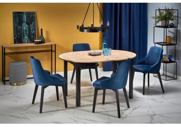 Jedálenský stôl CALMIO dub artisan/čierna