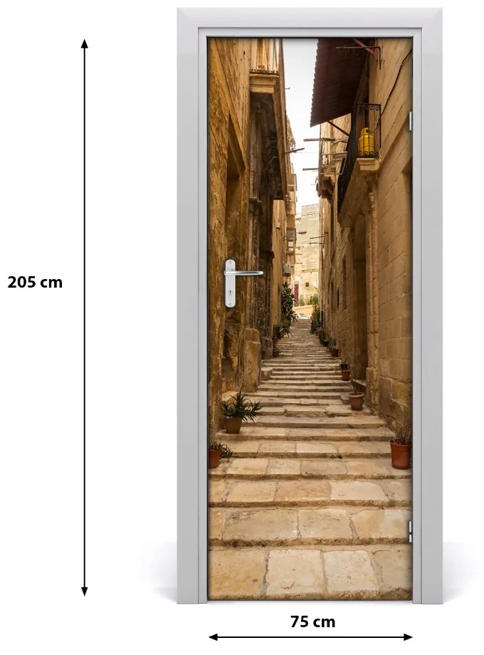 Fototapeta samolepiace dvere Malta uličky 75x205 cm