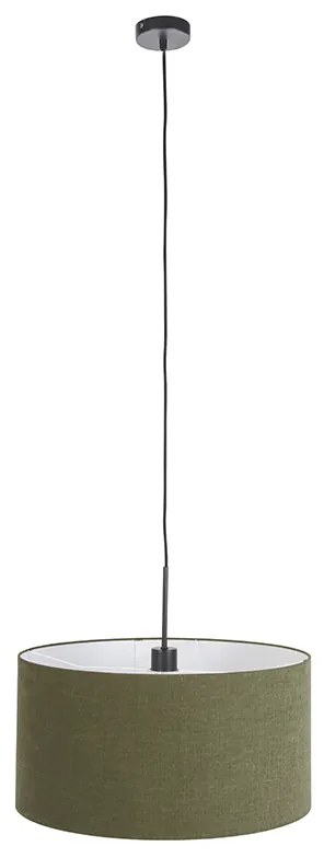 Závesné svietidlo čierne so zeleným tienidlom 50 cm - Combi 1