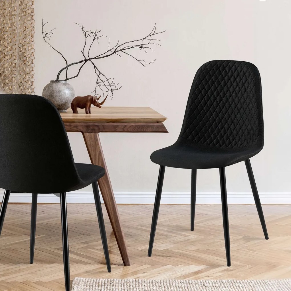 Stolička Giverny látka - čierna