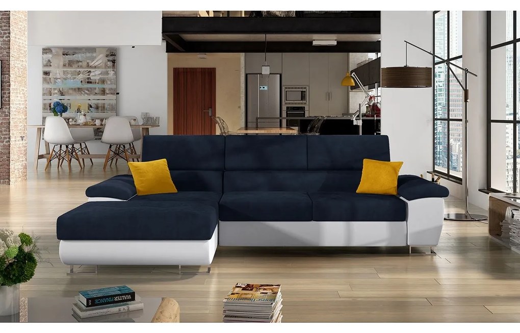 Rohová sedacia súprava Alvin Mini, Dostupné poťahy: ekokoža Soft 017 + Lux 06 + ekokoža Soft 017, Strana: ľavá
