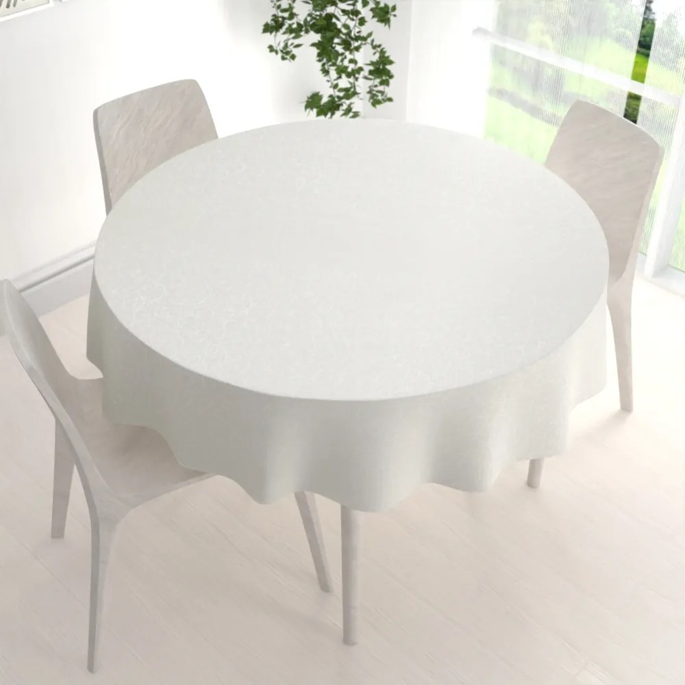 Biante Teflónový okrúhly obrus TF-010 Ornamenty - smotanový Ø 40 cm