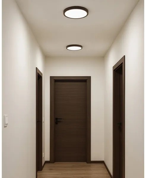 LED stropné svietidlo LED/18W/230V s prepínateľnou teplotou svetla 3000/4000/6500K, priemer 23 cm, hnedé