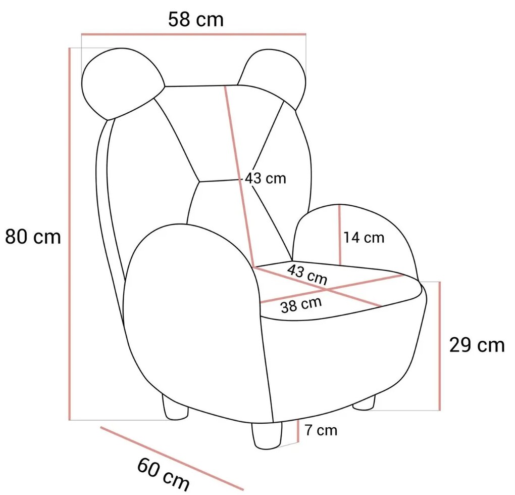 DETSKÉ KRESLO MOUSE BÉŽOVÉ