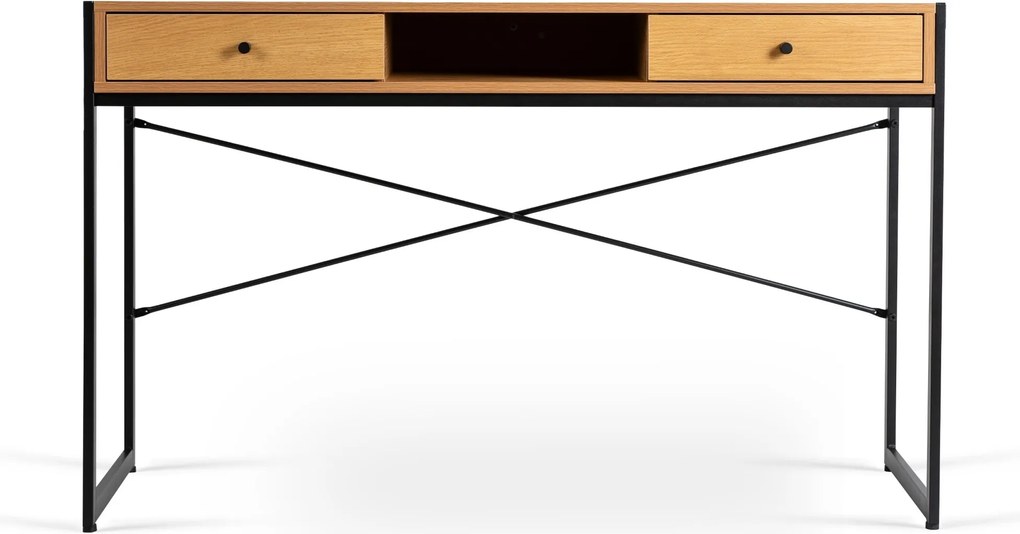 Písací stôl so zásuvkami Rex 123 cm dub Craft zlatý/čierny