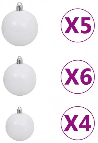 vidaXL Vianočná girlanda s LED a súpravou gulí zelená 10 m PVC-