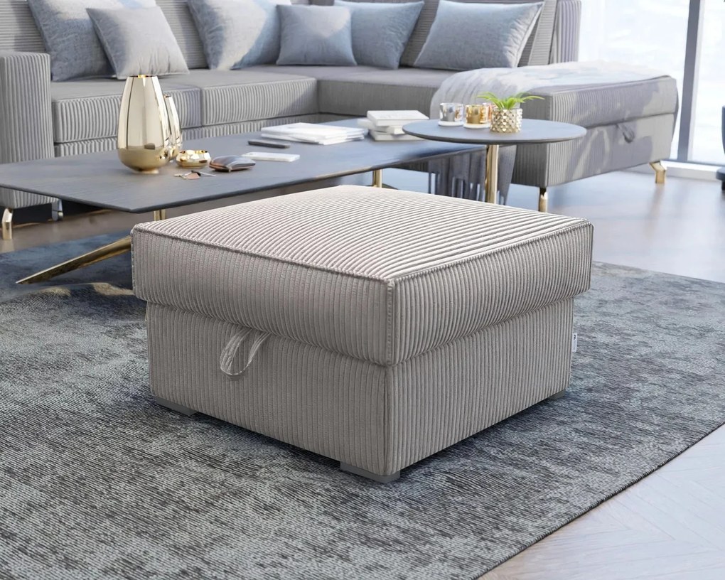 Béžový taburet SMART COSARO s úložným priestorom 65x65 cm