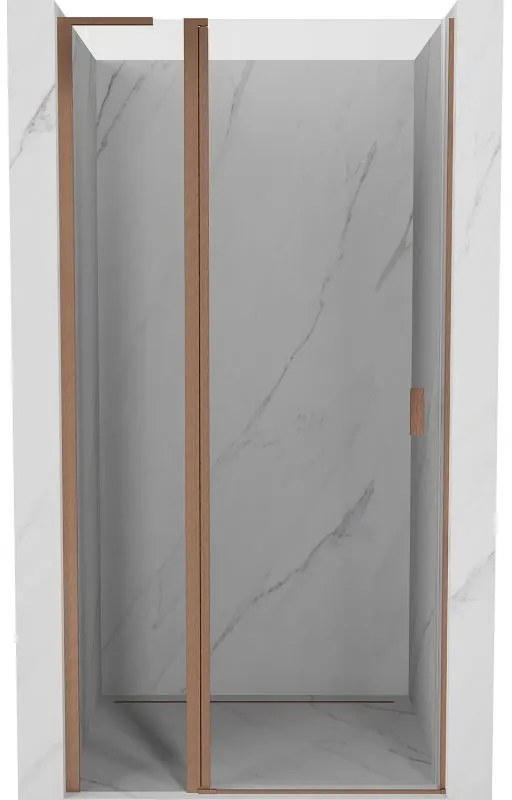 Mexen, Mexen Mist L Otočné sprchové dvere 120 cm, transparentné, brúsená meď - 8A4L-120-000-65-00