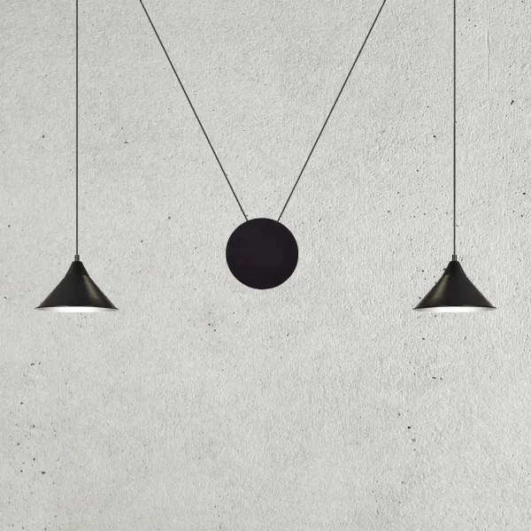 Luster na lanku ABRAMO 2xE27/15W/230V čierna