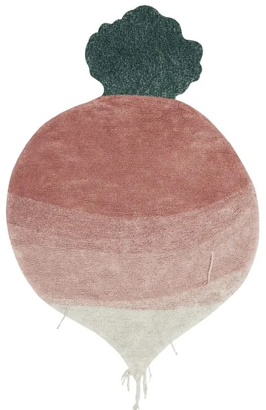 Ružový prateľný ručne tkaný bavlnený detský koberec 100x150 cm Ramona the Radish – Lorena Canals