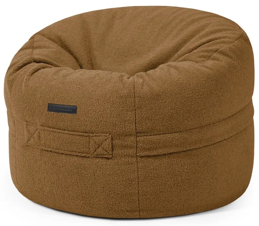 Hnedý detský sedací vak z textílie buklé Roll 80 – SLOWDOWN