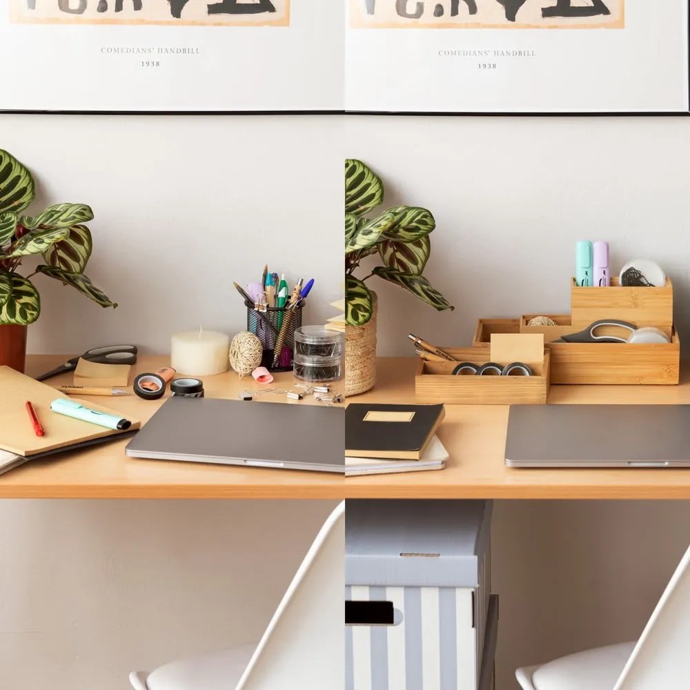 Bambusový organizér Compactor Woody, 30 × 15 × 6,35 cm