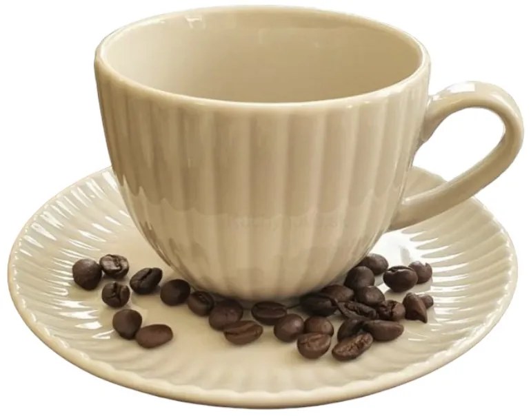 LUBIANA Daisy šálky na kávu Beige, 6 x 200 ml