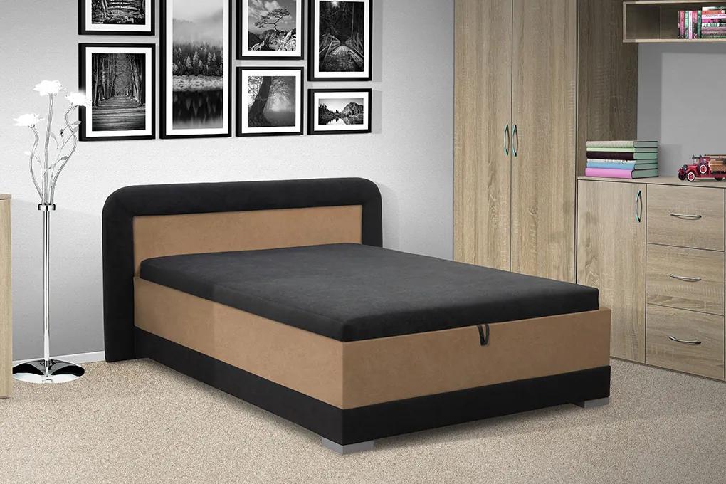 Nabytekmorava Čalúnená posteľ s úložným priestorom JARO HIT 140x200 farba čalúnenia: KRÉMOVÁ