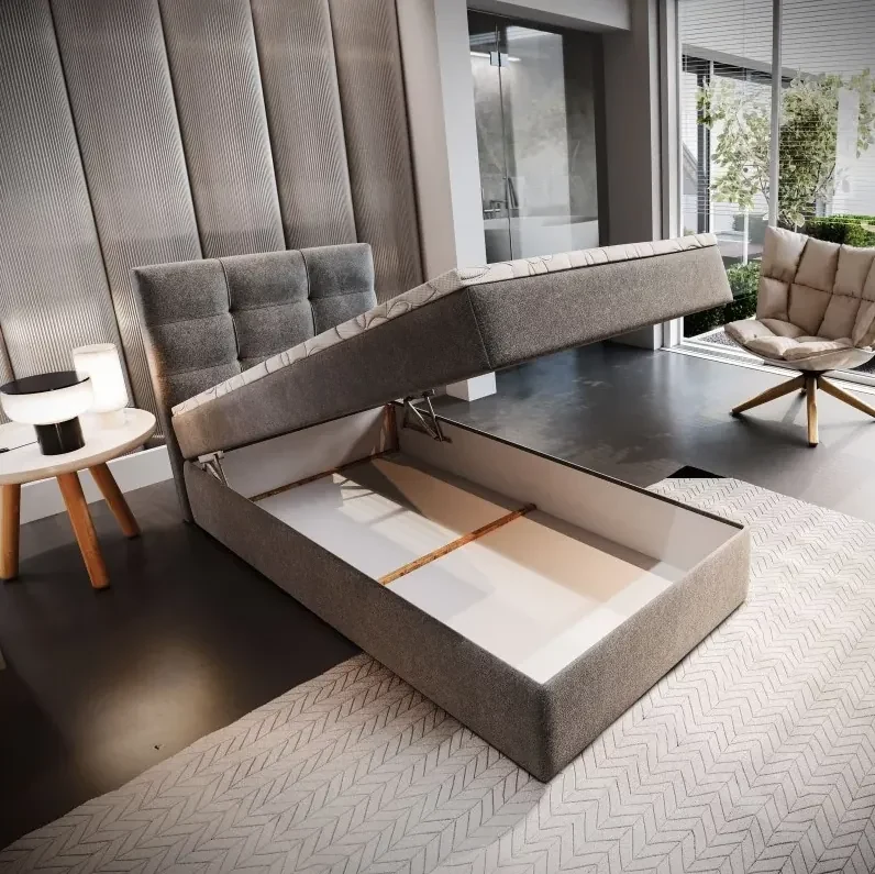 Čalúnená posteľ boxspring GLORIEN VELVET 80x200 cm modrá Matrac: Matrac Bonell pružinový