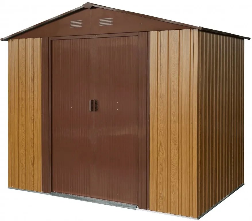 Záhradný domček BestBerg ZDB-4D / 4,1 m² / 236 x 174 x 206 cm / červené drevo / hnedá