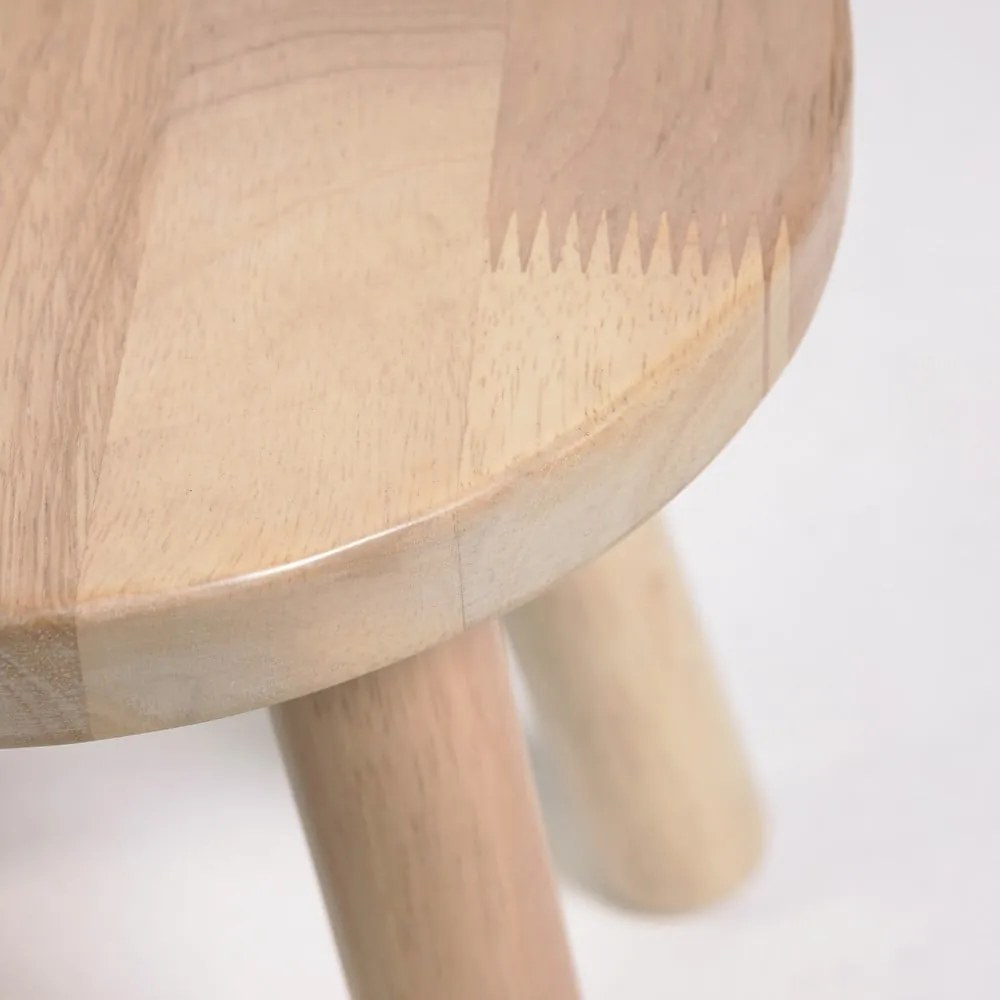 Detská stolička z kaučukového dreva Kave Home Dilcia, ø 24 cm