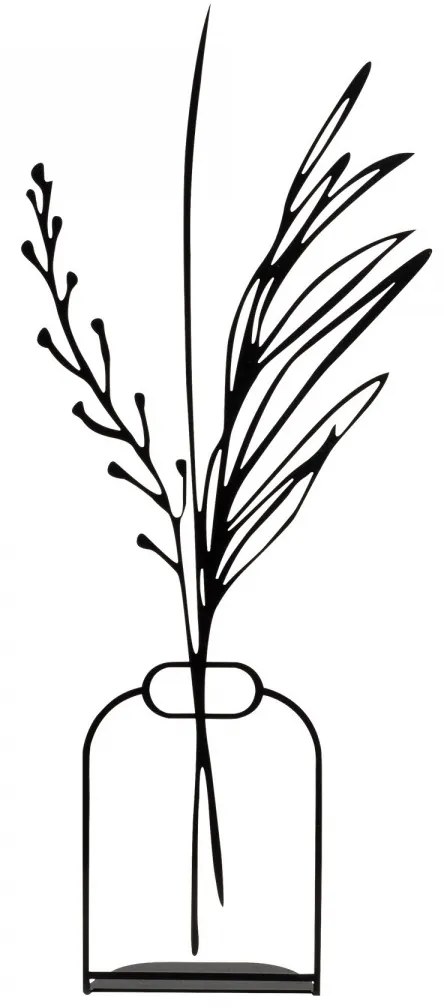 Kovová dekorácia Flowerpot VIII 44 cm čierna