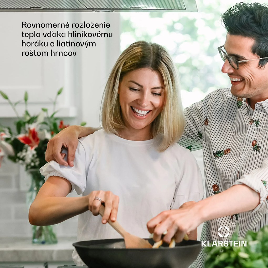 Klarstein Alchemist, plynová varná doska, 3 hliníkové horáky, sklokeramická