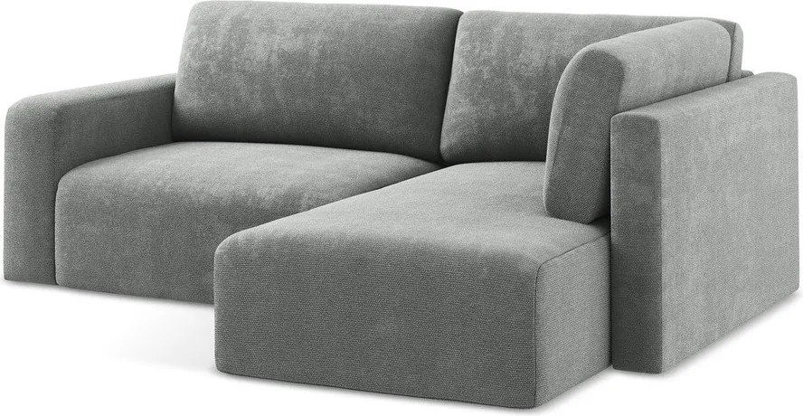 Sivá ženilková rozkladacia/s úložným priestorom rohová pohovka (pravý roh/do L) Kona – Makamii