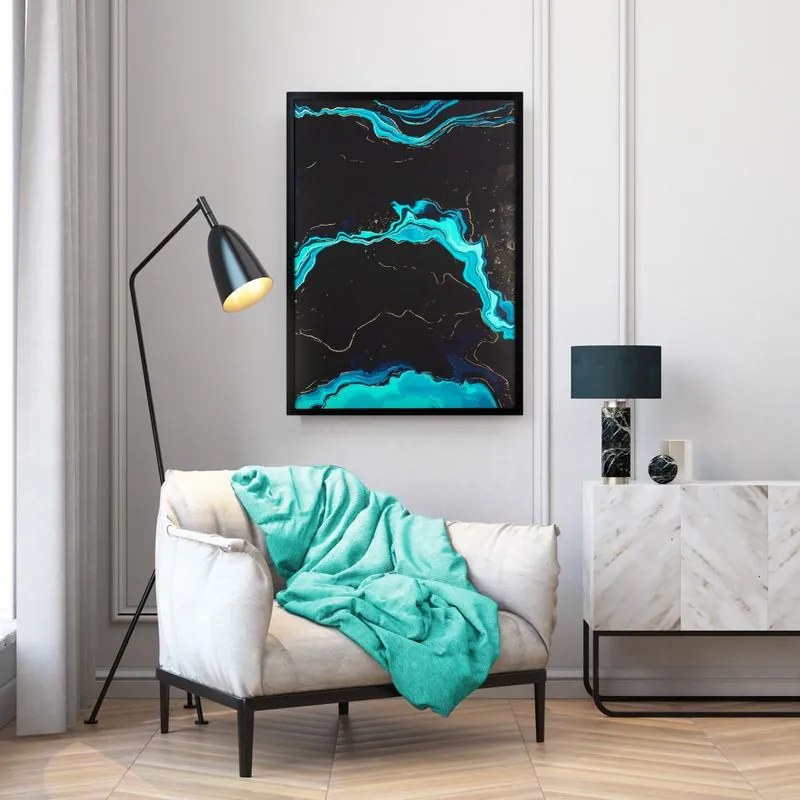 OBRAZ 477 53X73 CM TYRKYSOVÝ