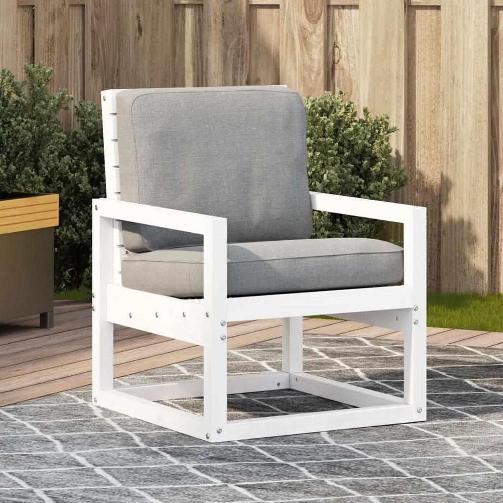 Záhradná stolička biela 57,5x63x76 cm borovicový masív 832548