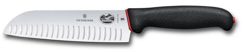 Victorinox - Kuchynský nôž Santoku DUAL GRIP 17 cm čierny