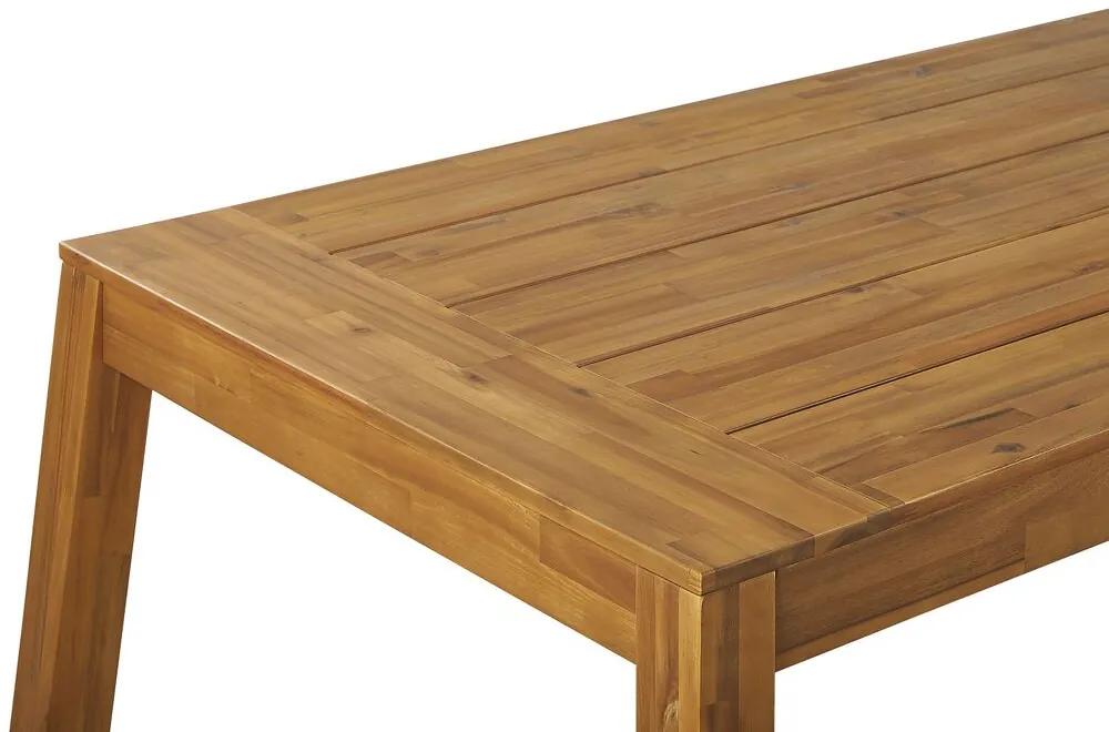 Záhradný stôl z akáciového dreva 210 x 90 cm svetlé drevo LIVORNO Beliani